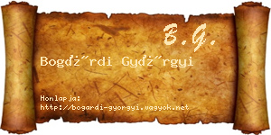 Bogárdi Györgyi névjegykártya
